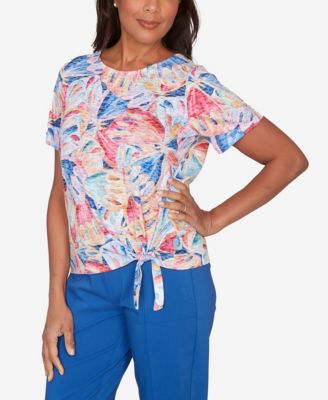 Petite The Royal Treatment Butterfly Wing Tie Front T-shirt