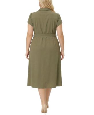 Plus Size Midi Petal Sleeve Dress