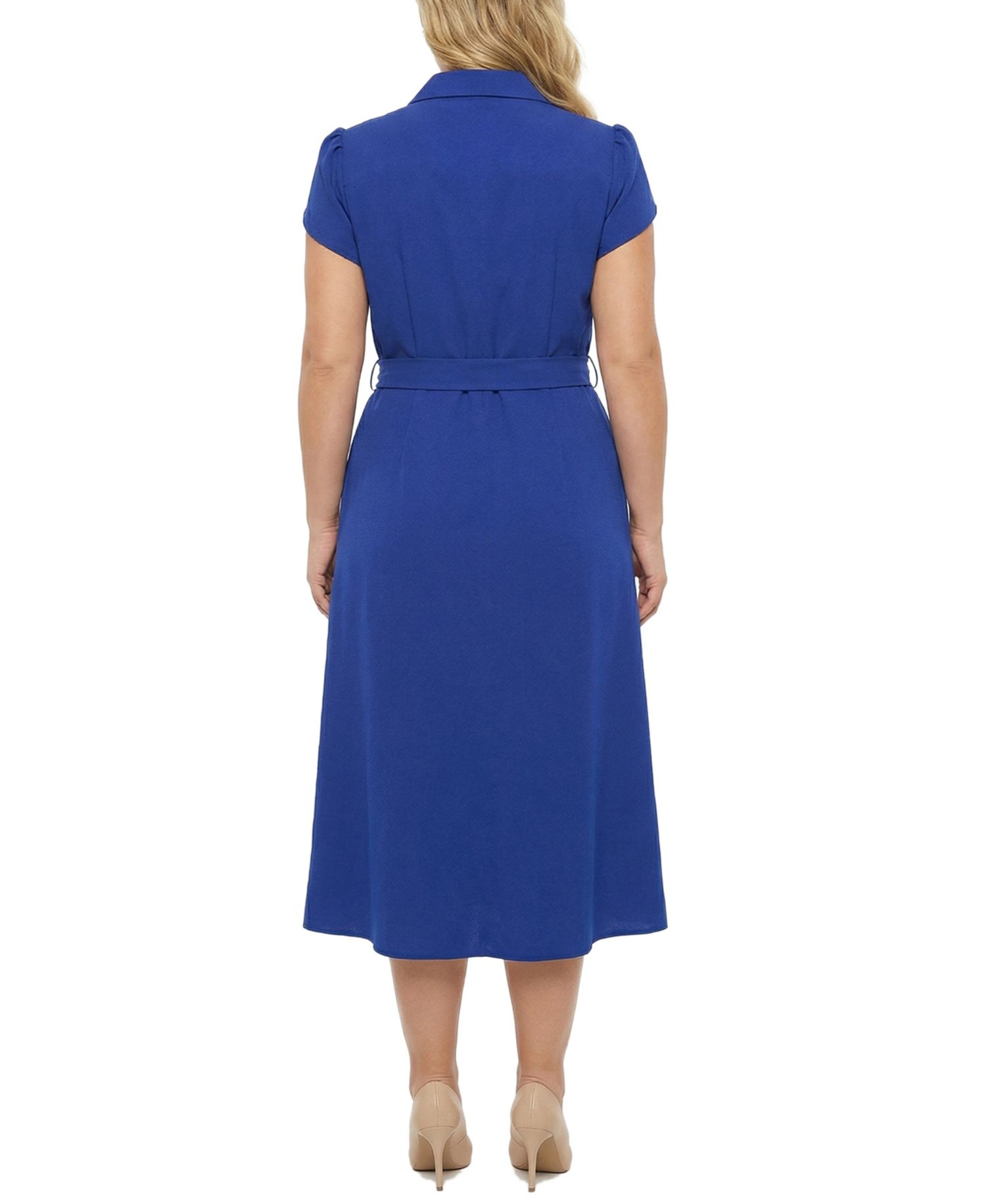 Plus Size Midi Petal Sleeve Dress
