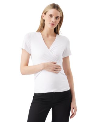 Maternity Ripe Luxe Knit Embrace Nursing Tee White