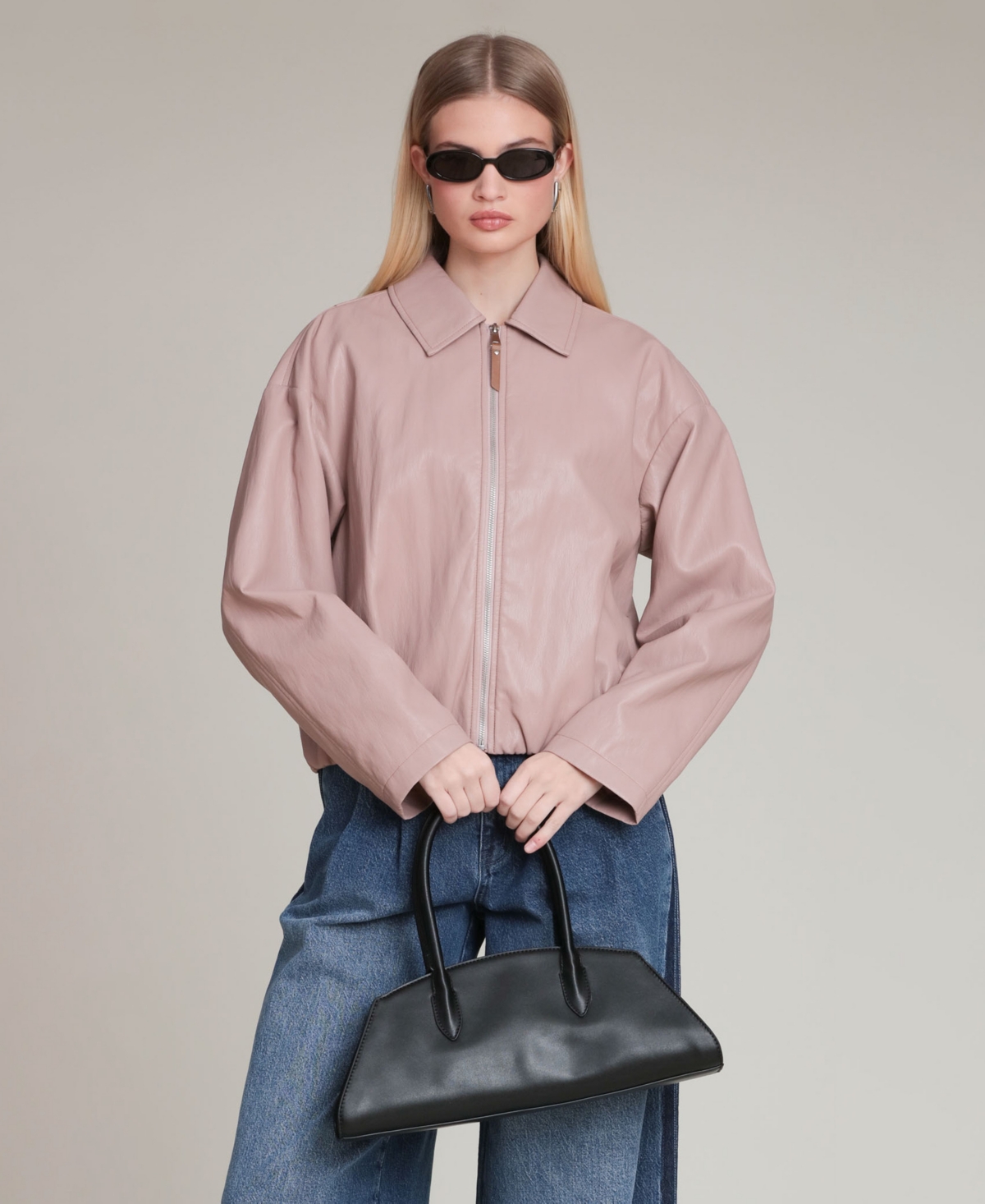 Avec Les Filles Women's Draped Zip Jacket