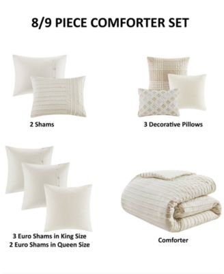 Essence Oversized Cotton Clipped Jacquard 9-Pc. Comforter Set, King