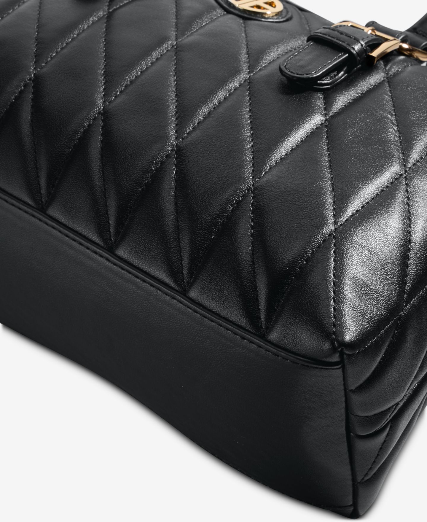 Женская сумка Giani Bernini Tilted Quilt E/W Satchel, Exclusivey at Macy's, цвет: Глубокий чёрный — фото 4