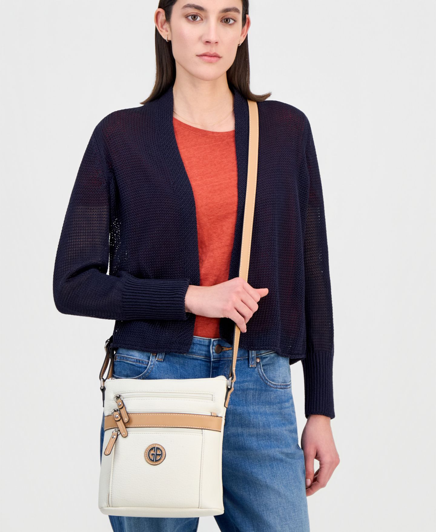 Женская сумка Giani Bernini Colorblock Pebble Crossbody, цвет: Чёрный — фото 8