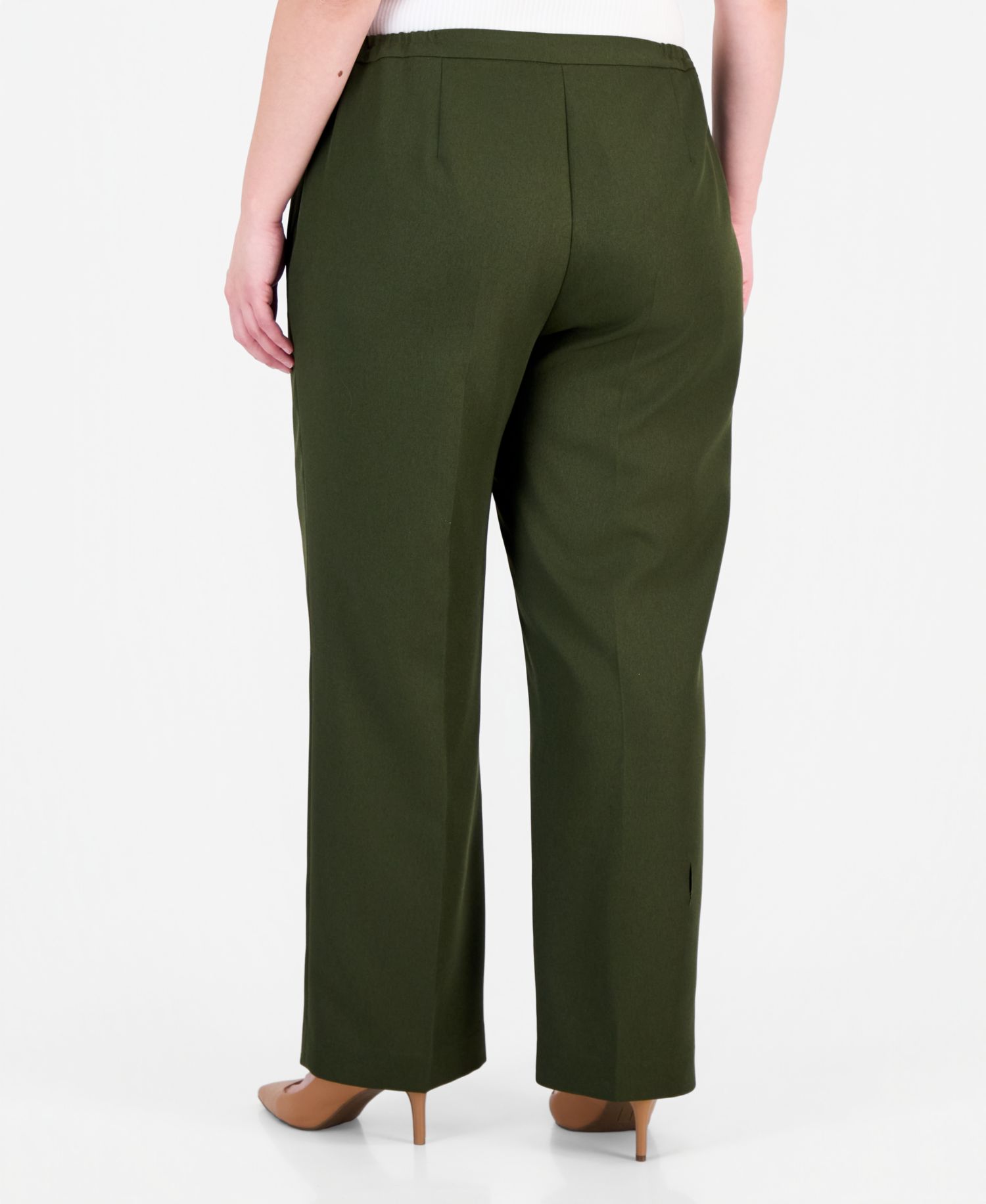 Plus Size Two-Button Shawl Collar Blazer & Pant Suit