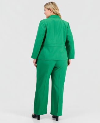 Plus Size Two-Button Waist-Inset Pantsuit
