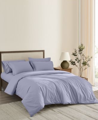 Solid Cotton Percale 2-Pc. Duvet Cover Set, Twin XL