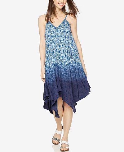 A Pea In The Pod Maternity Printed Handkerchief-Hem Dress