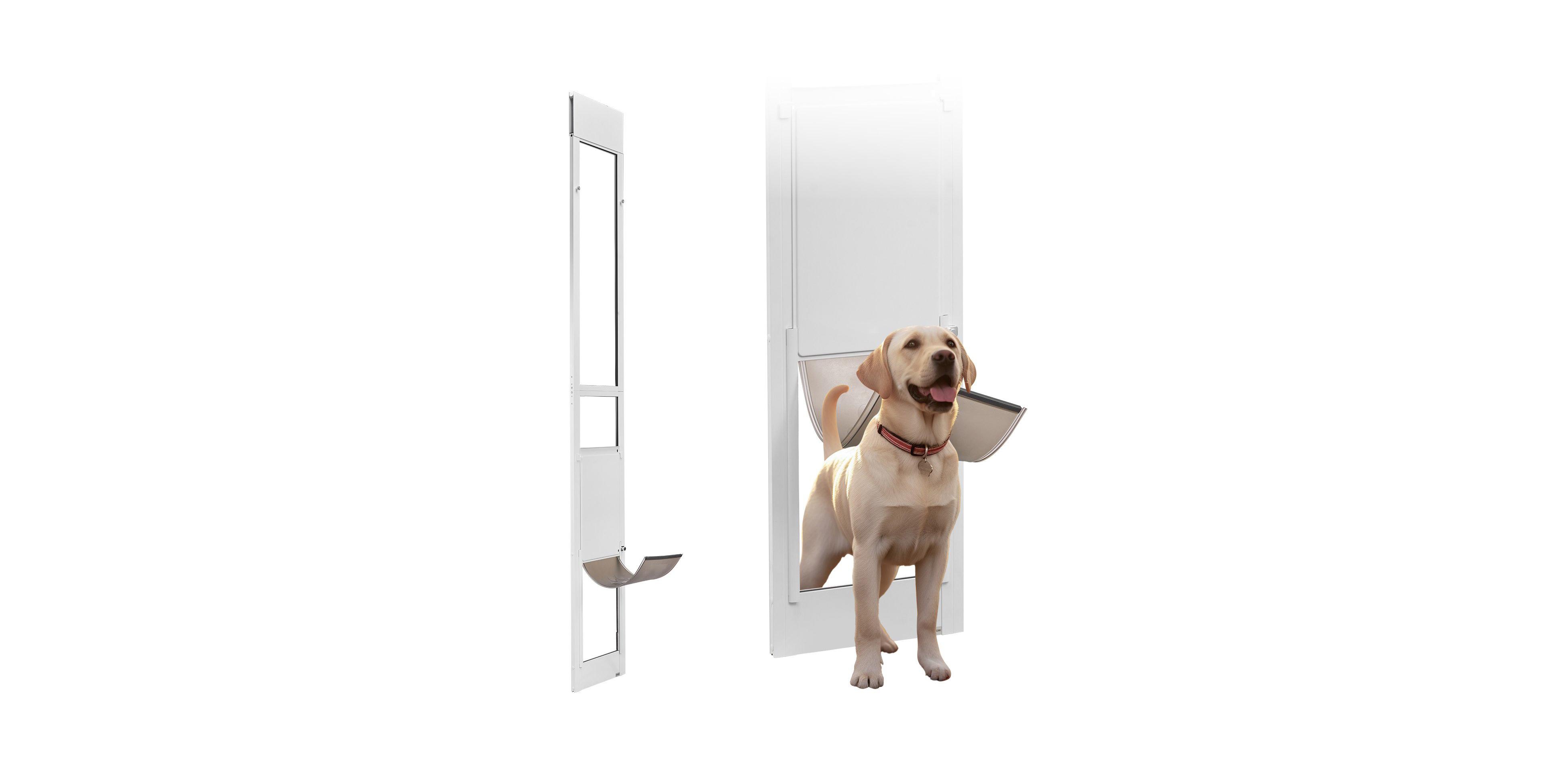 Cozito Sliding Glass Door Pet Door Insert, Adjustable Height 91–96", Locking Frame, 10.25" x 16.25" Flap