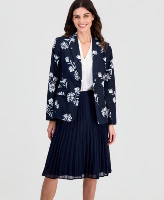 Petite Printed One-Button Jacket