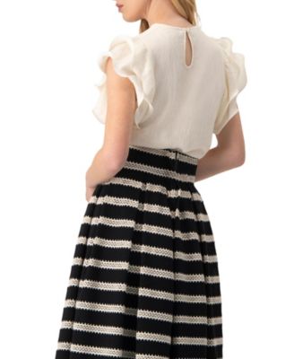 Women's Ruffled Sleeve Textured Blouse