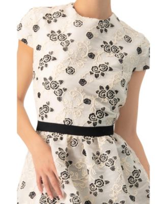 Women's Floral Embroidered Short A-Line Dress