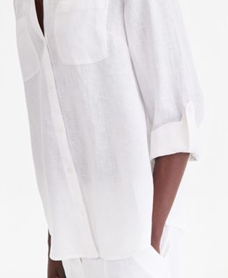 Charter Club Women's 100% Linen Shirt, Created for Macy's