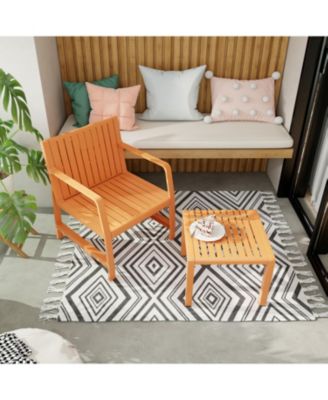 3 Piece Modern Outdoor Patio Sectional Conversation Set with Square Coffee Table Waterproof Thick Cushions for Porch Balcony