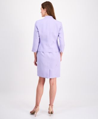 Women's Jacquard Open-Front Jacket Dress Suit