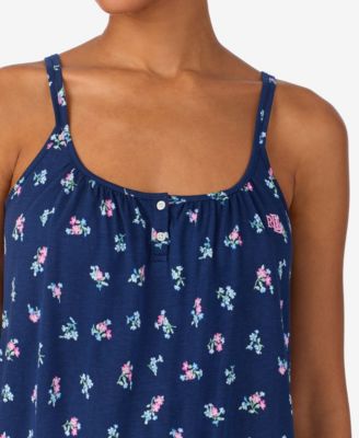 Women's Double Strap Button Neck Sleep Gown