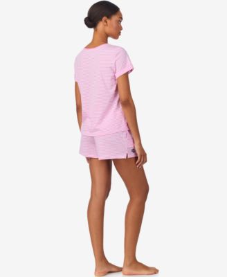 Women's 2-Piece Short-Sleeve Crewneck Top and Shorts Pajama Set