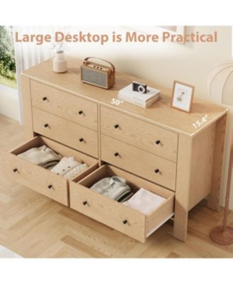 6 Drawer Dresser for Bedroom, Wide Black Chest with Deep Drawers and Metal Knobs, Modern Storage for Hallway, Kids Room.