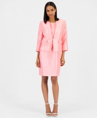 Women's Open-Front Jacket & Sleeveless Sheath Dress