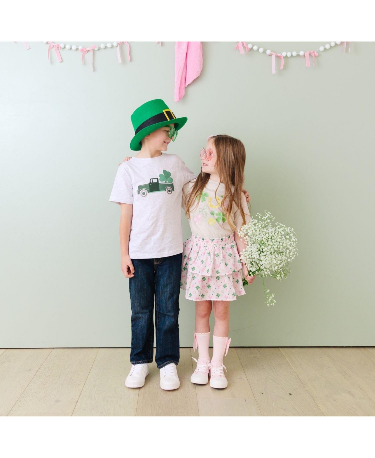 Sweet Wink Big Girls Ditsy Shamrock St. Patrick's Day Skort