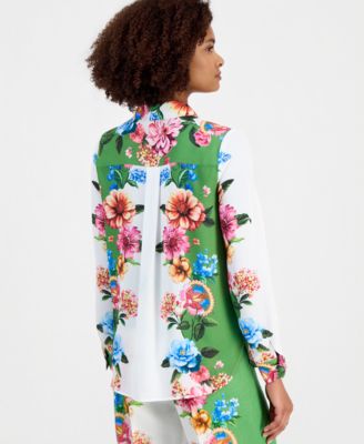 Women's Printed Long-Sleeve Blouse