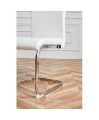 PU Leather Dining Chairs - Set of 4 - White