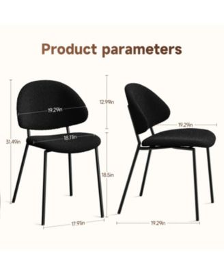 Boucle Dining Chairs - Set of 4 Black