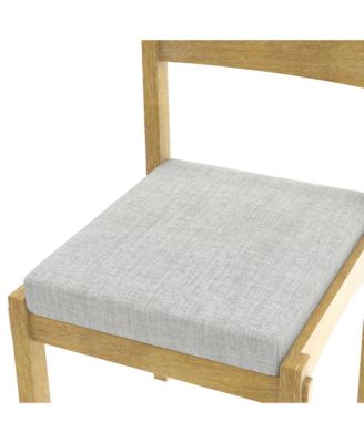 Retro 7-Piece Dining Set for 6 with Upholstered Chairs (Natural Wood