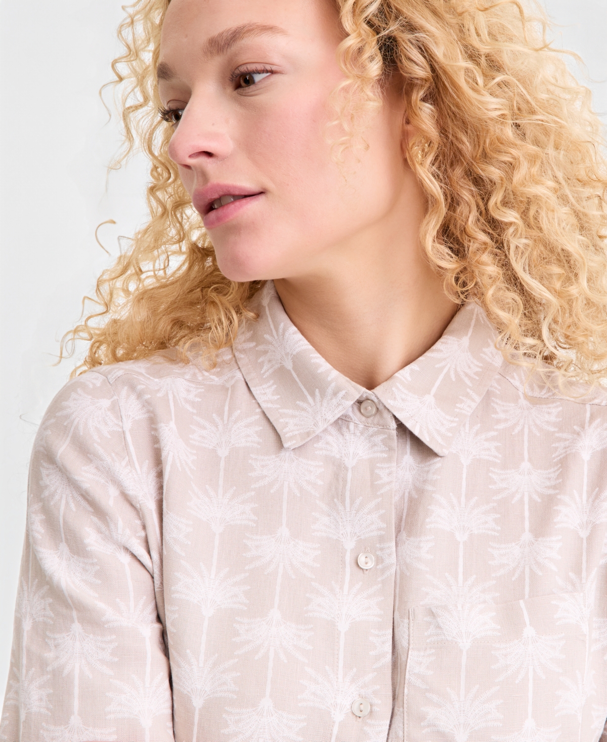 Charter Club Women's 100% Linen Flounce Shirtdress, Created for Macy's