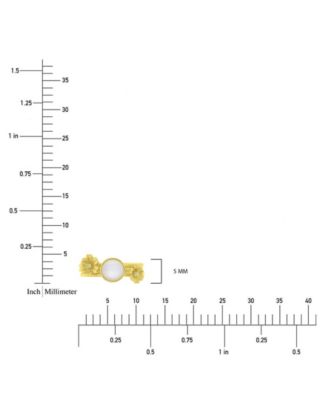 Diamond (0.01 ct. t.w.) & Imitation Pearl Stackable Ring in 14k Yellow Gold Over Sterling Silver