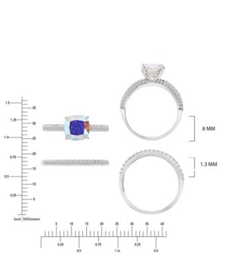 Aurora Borealis (4.85 ct. t.w.) & Cubic Zirconia (4.85 ct. t.w.) Wedding Duo Ring
