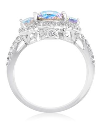 Cubic Zirconia (2.812 ct. t.w.) and Aurora Borealis (2.81 ct. t.w.) Round Pave Ring
