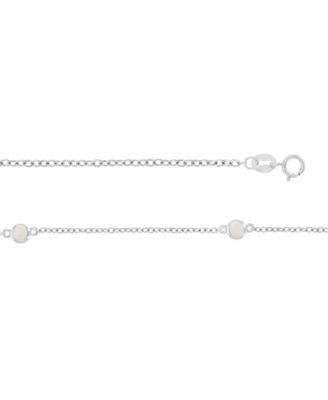 Created Opal (0.35 ct. t.w.) Station Necklace in Rhodium Over Sterling Silver