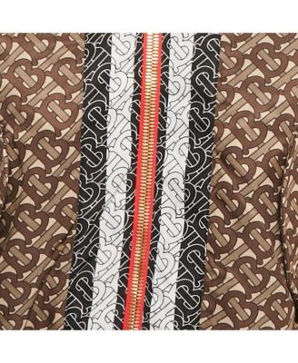 Women's Brown Monogram Print Synthetic Bomber Jacket