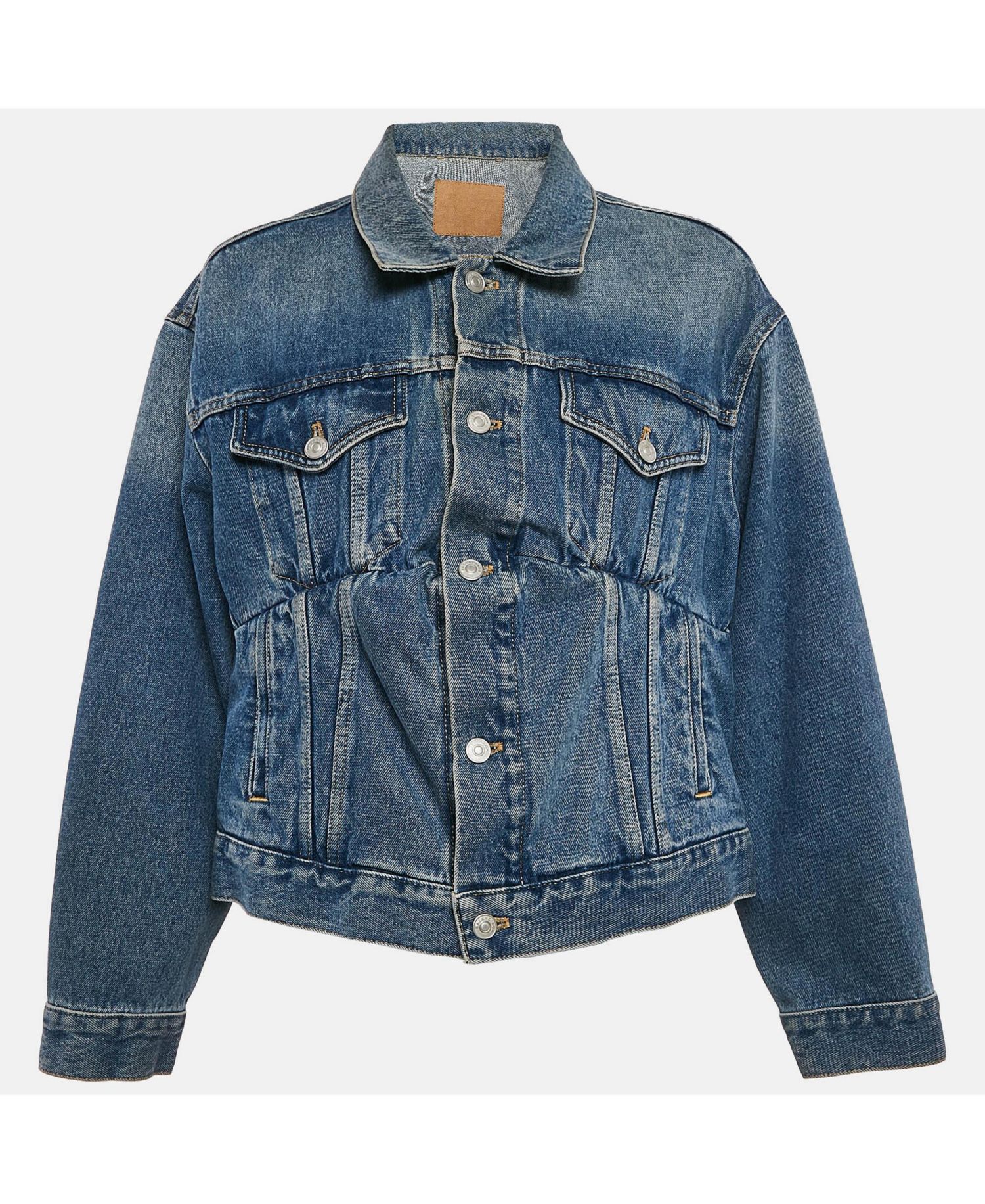 Women's Blue Denim Dart Detail Button Front Jacket