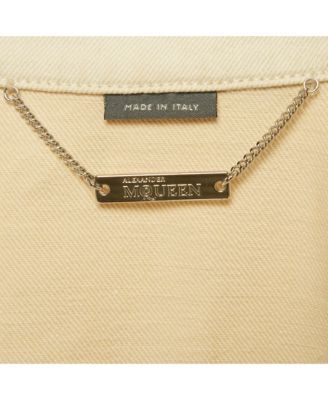 Women's Beige Cotton Trim Denim Jacket