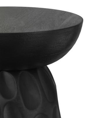 Boyd 13" Mango Wood Solid V-Chisel Accent Table