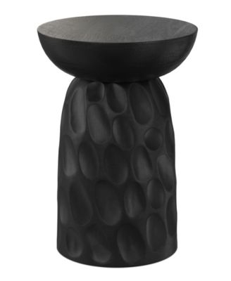 Boyd 13" Mango Wood Solid V-Chisel Accent Table