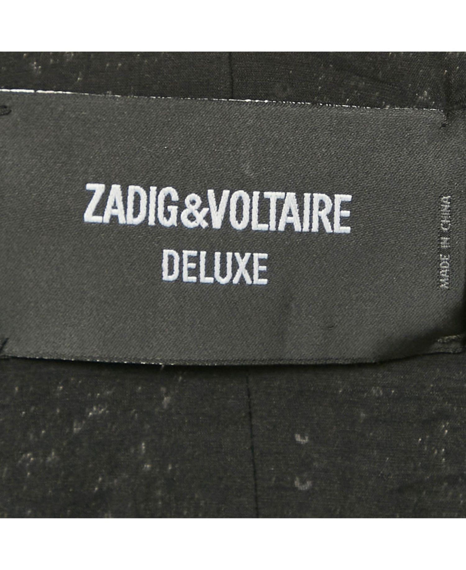 Women's Pre-Owned Zadig and Voltaire Black Sequin Button Front Emilie Coat