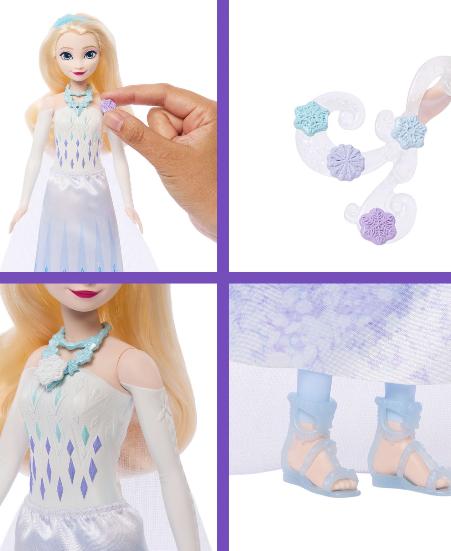 Детская кукла Disney Princess Elsa Jewel Reveal Surprise Fashion Doll, Ages 3+ — фото 2