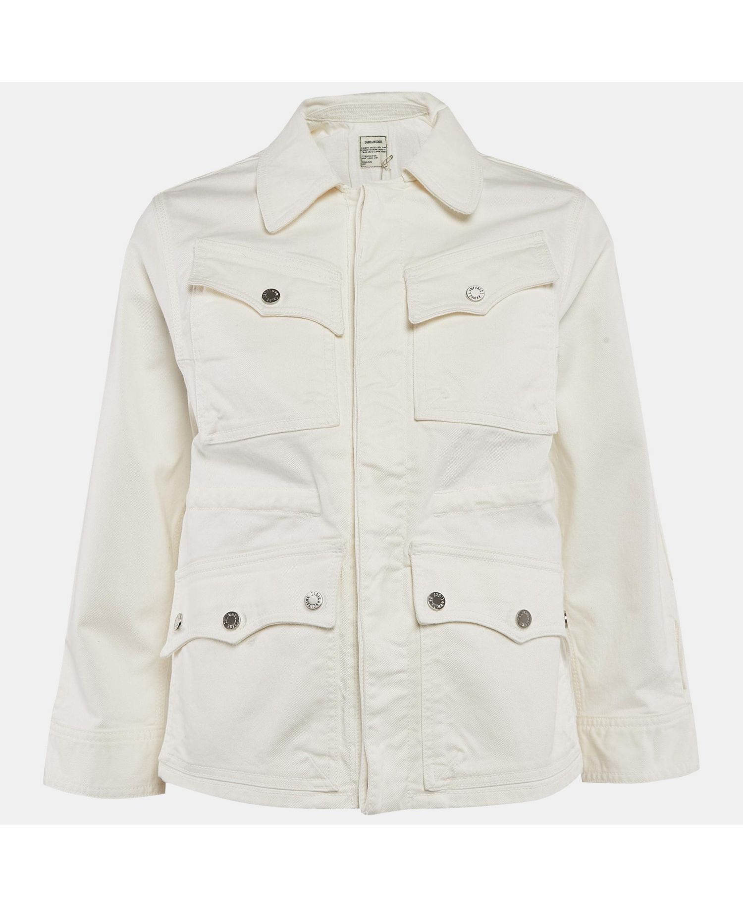 Women's Pre-Owned Zadig and Voltaire White Cotton Drill Button Front Kimi Jacket