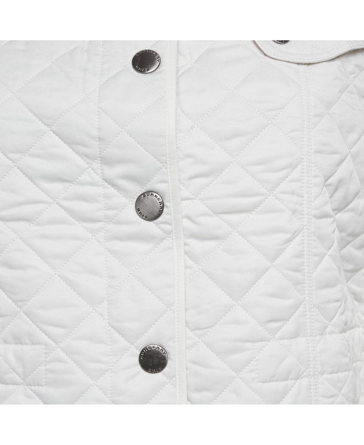 Pre-Owned Burberry Women's Brit White Synthetic Quilted Button Front Jacket