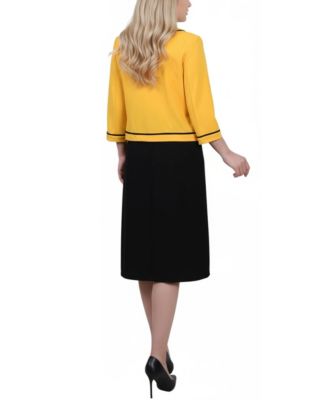 Petite 3/4 Sleeve 2 Piece Dress Set