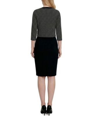 Petite 3/4 Sleeve Jacket and Dress Set