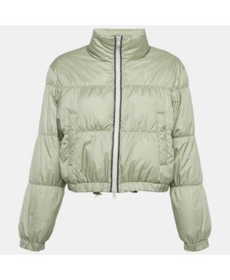 Women's Light Green Synthetic Puffer Down Jacket