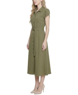 Petite Midi Petal Sleeve Dress