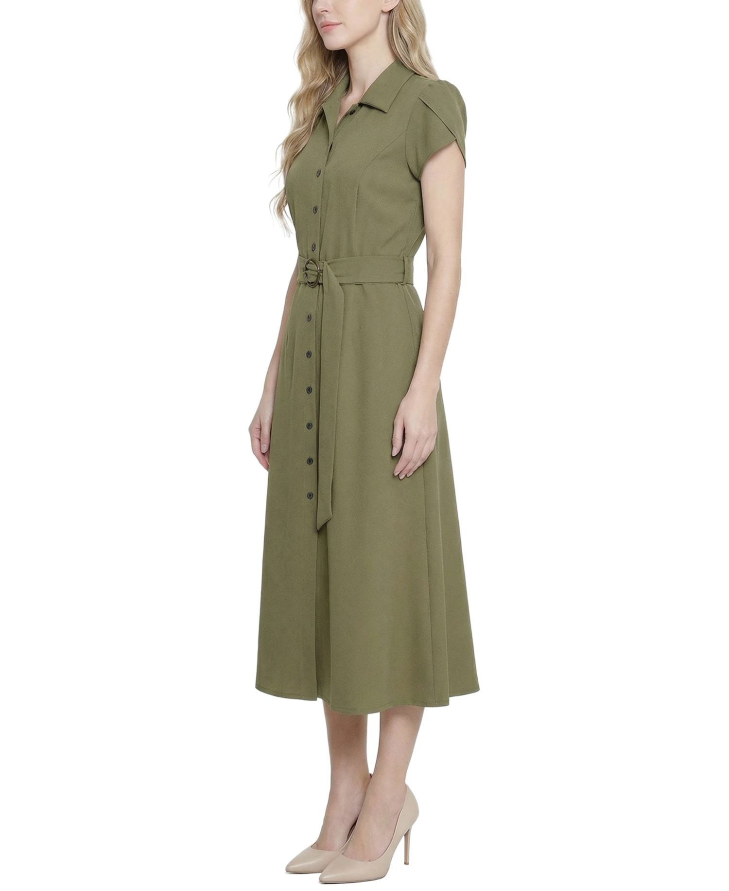 Petite Midi Petal Sleeve Dress