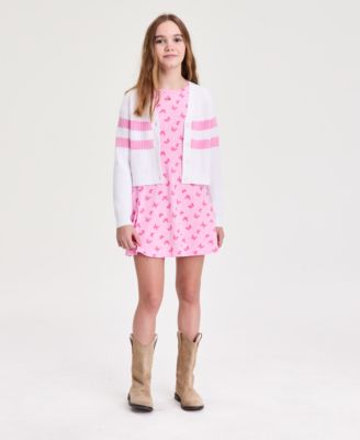 Girls' 5-20 Striped Cardigan