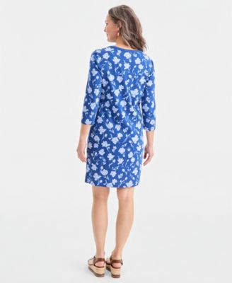 Women's Printed Boat-Neck Knit Dress