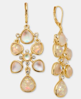 Teardrop Stone Chandelier Earrings